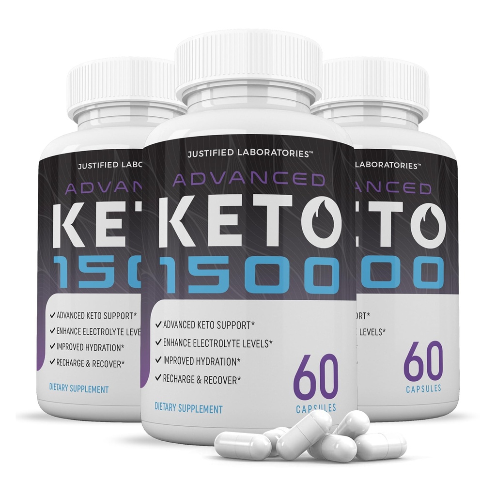 (3 Pack) Advanced Keto 1500 Keto Pills 1275MG New &amp; Improved Formula Contains Apple Sider Vinegar Extra Virgin Olive Oil Powder Green Tea Leaf 180 Capsules