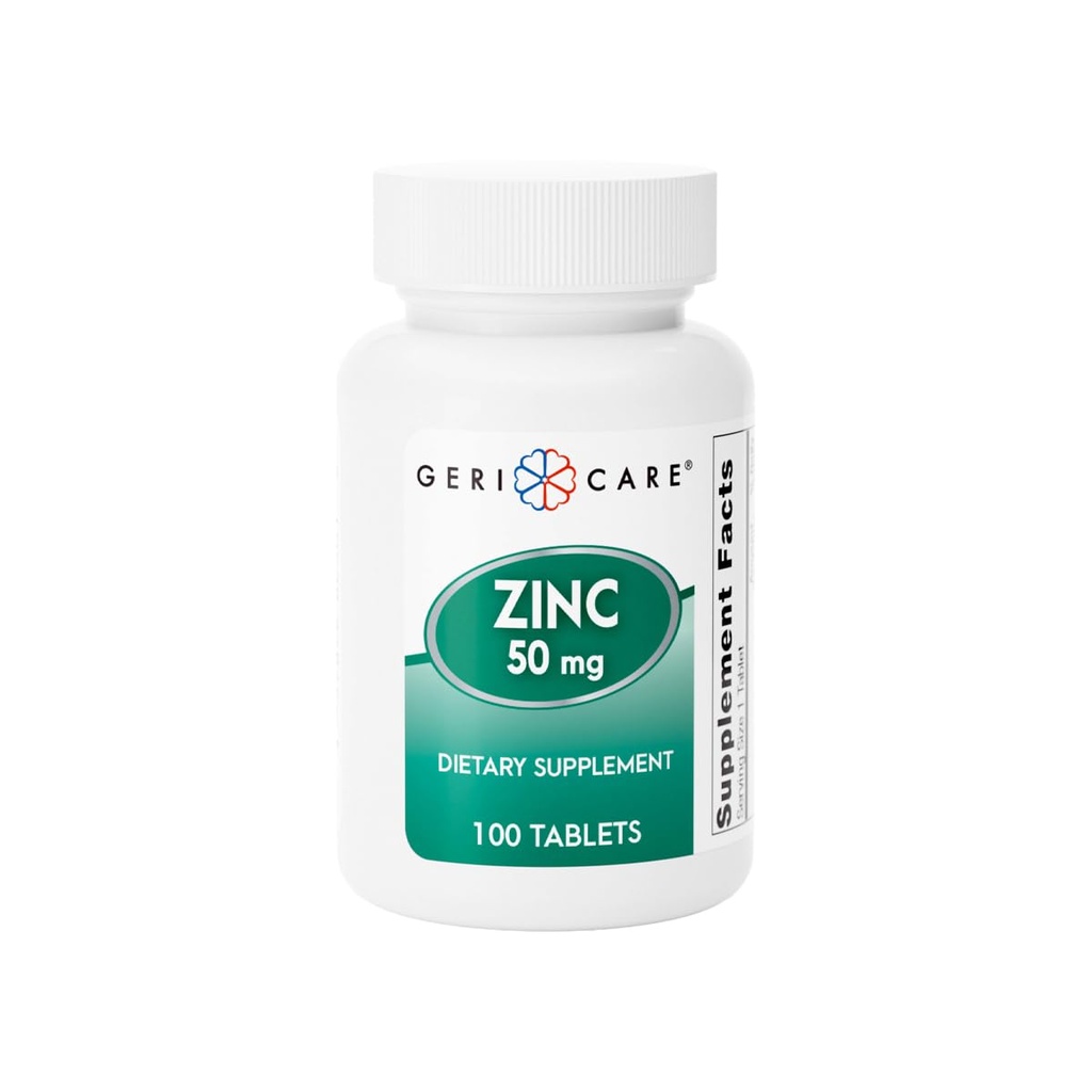 Sulfato de zinc 50 mg Suplemento Mineral Esencial, Soporta Función Inmune, Actividad Antioxidante & Metabolismo Nutriente, 100 Tabletas