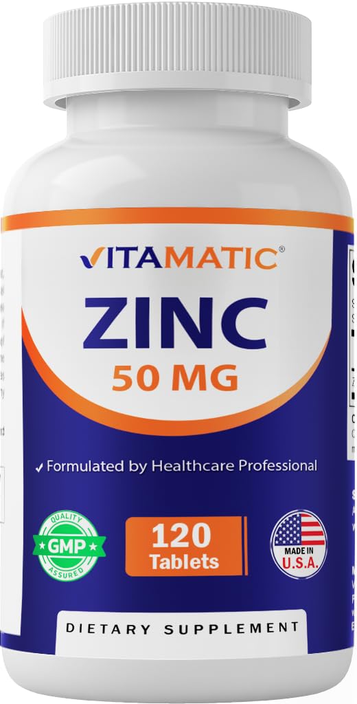 Vitamatic Zinc 50mg como Gluconato de zinc - Inmunity Boosting Suplemento 120 Tablets