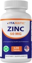 Vitamatic Zinc 50mg como Gluconato de zinc - Inmunity Boosting Suplemento 120 Tablets