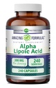 Fórmulas asombrosas Ácido Lipoico alfa 300 mg Capsules Suplemento No-GMO Silencioso Gluten Libre Silencio Made in USA (240 Conde)