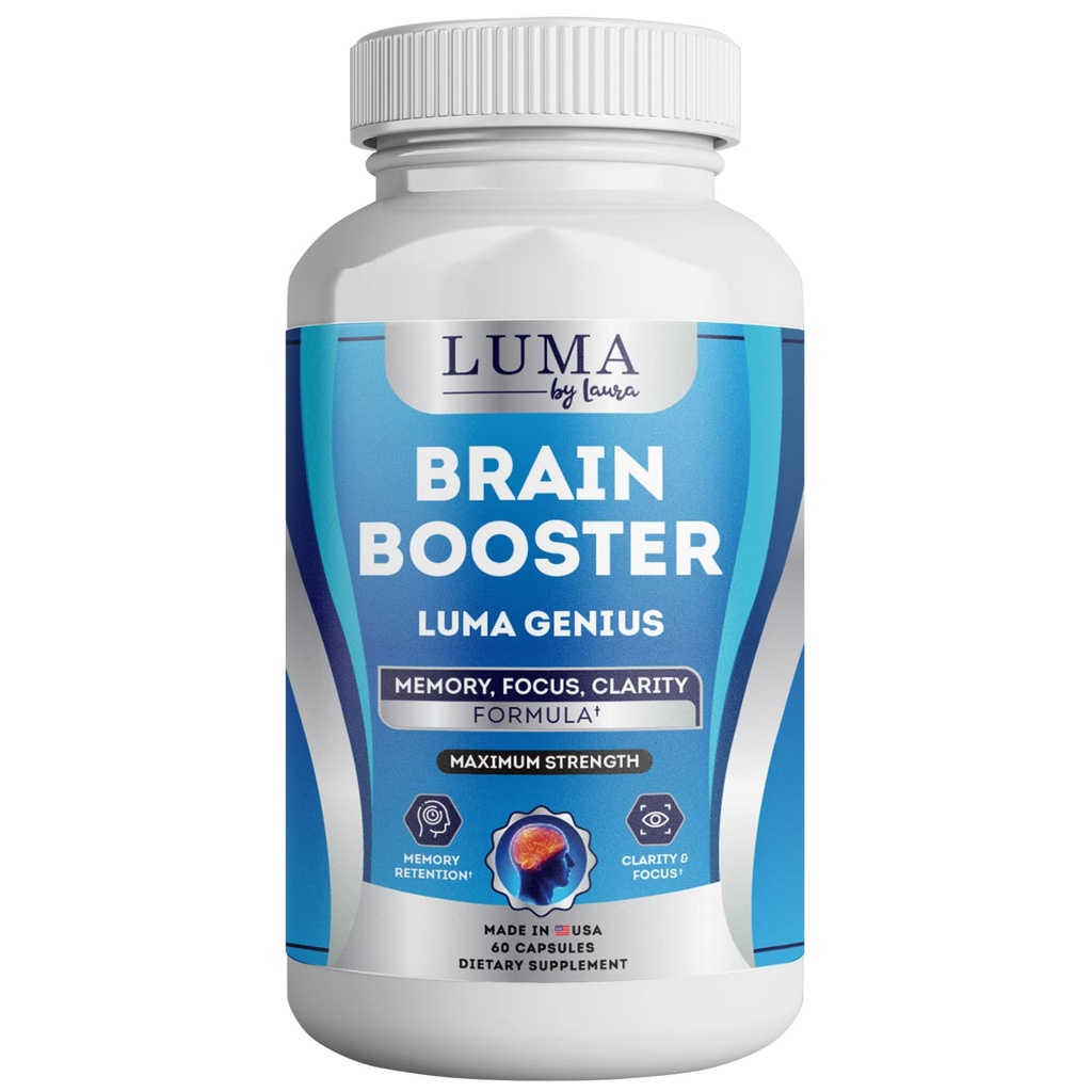 Suplemento de Apoyo al Cerebro para la Claridad, Memoria, Mood, Focus, Rendimiento Mental - Nootropic natural para la función cognitiva - con GABA y Green Tea Extract - 60 cápsulas