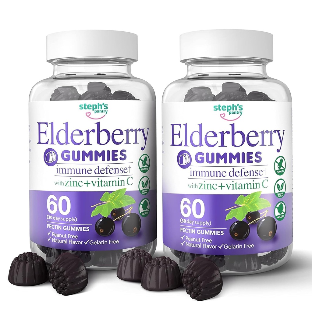 Gummies de arándano con vitamina C y zinc - Immune Booster Gummies de arándano para adultos y niños - Vegan Natural Ingredientes Defensa Multivitaminas con soporte antioxidante (120 Gummies)