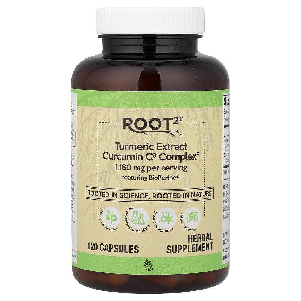 Complejo Vitacost Turmeric Extract Curcumin C3 con Bioperina - 1,160 mg por Serving - 120 cápsulas