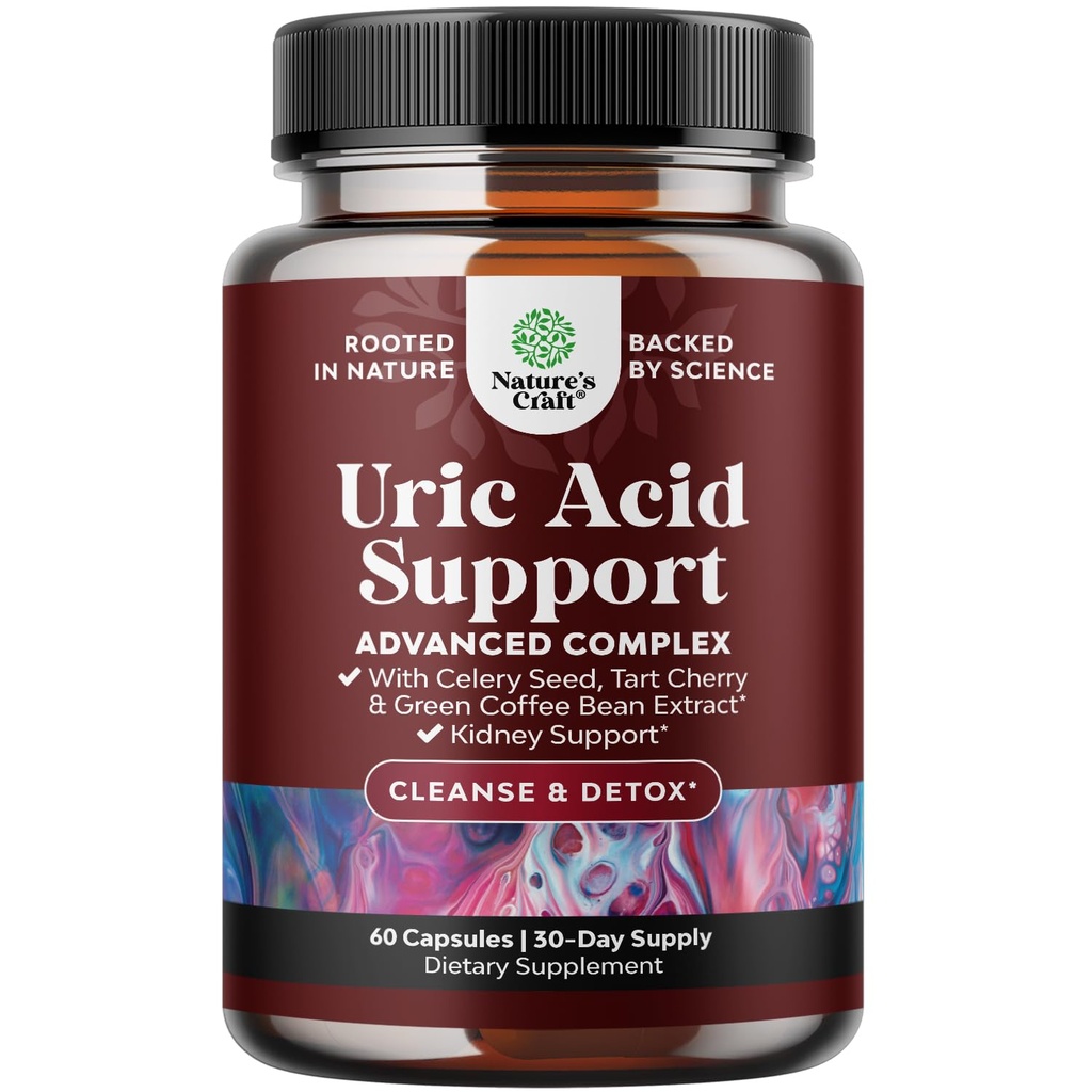 Extracto verde del grano de café para Uric Acid Cleanse " Detox - frijoles de café verde con Turmérica, cereza de tarta " semillas celeosas para adultos - Flush de ácido úrico diario para juntas Soporte " Limpiador del riñón – 60 Ct