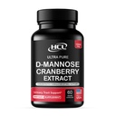 HCL HERBAL CODE LABS D-Mannose with Cranberry Extract Capsules 1500mg – High Potency USP Grade D-Mannose Supplement with Whole Fruit Cranberry Powder – Urinary Tract Support – Non-GMO 60 cápsulas
