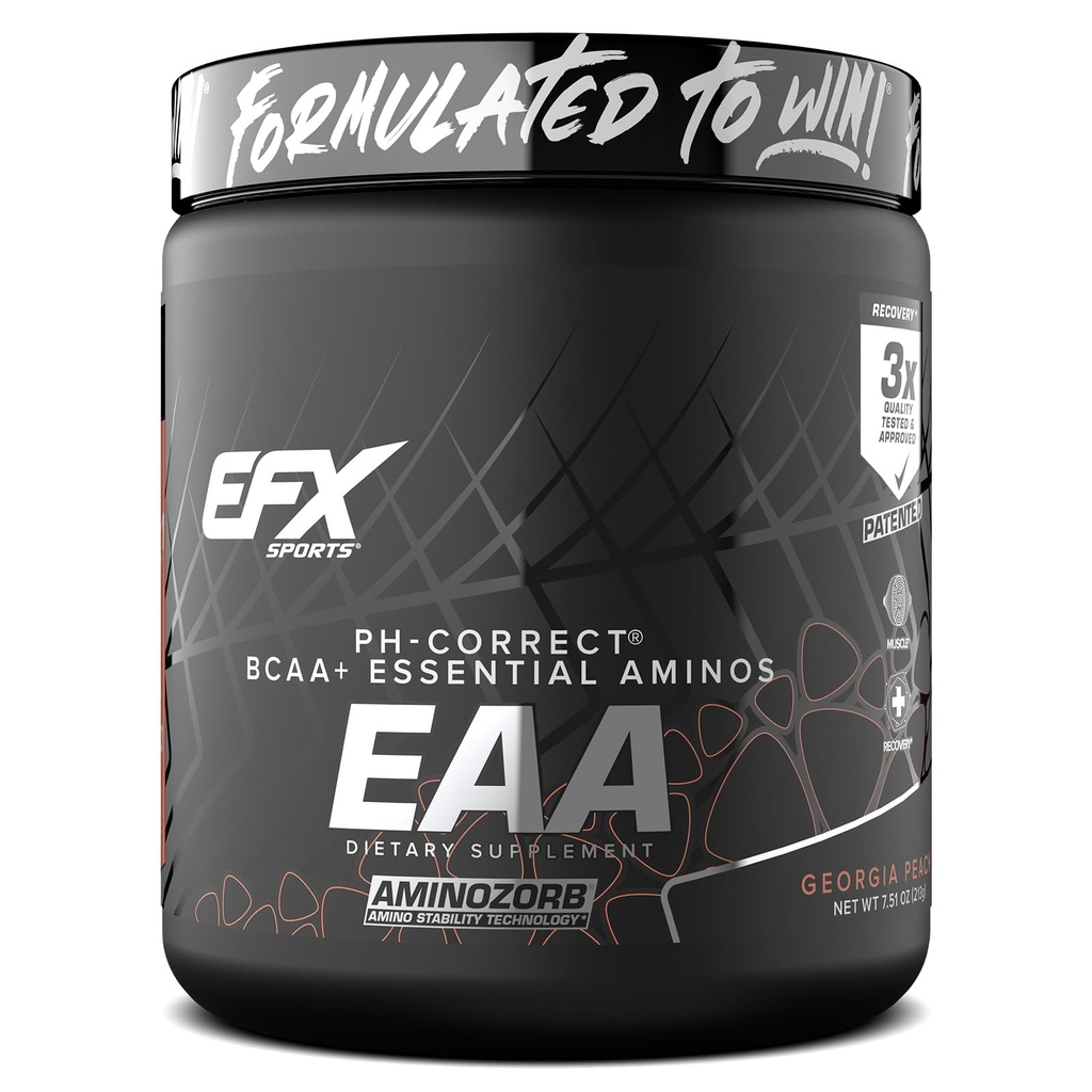 EFX Sports Training Ground EAA ← Aminoácidos Esenciales Suplemento TENIDO Energía &amp; Sintesis de proteínas TEN Pre, Intra o Post Workout ANTE 40 Servings (Georgia Peach)