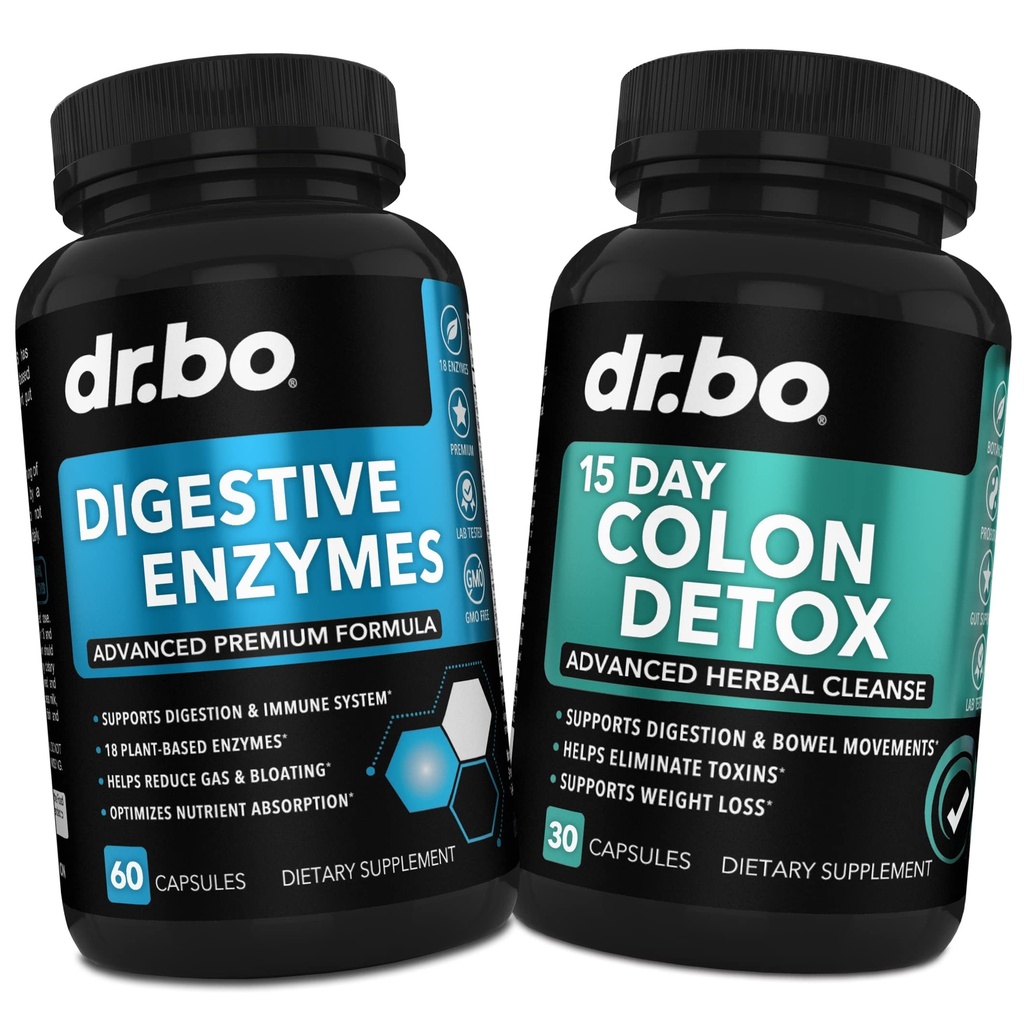Digestive Enzymes & Colon Cleanser Detox - Digestion Supplement & 15 Day Intestinal Cleanse Pills for Women &amp; Men - Fast Natural Laxative for Constipation Relief & Bowel Movement Suplementos for Gut