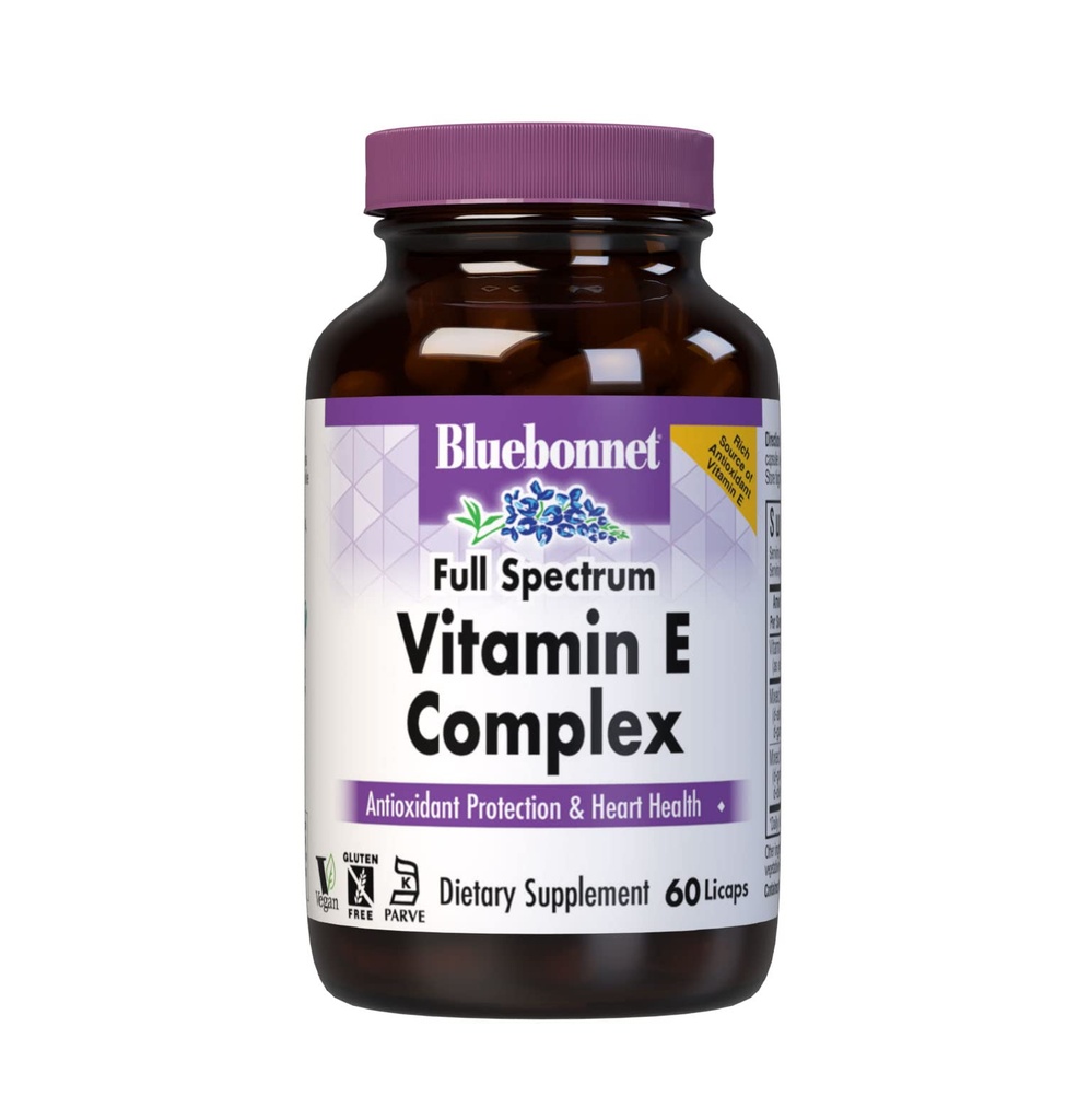 Complejo de vitamina E de espectro completo natural Bluebonnet - 60 Licaps