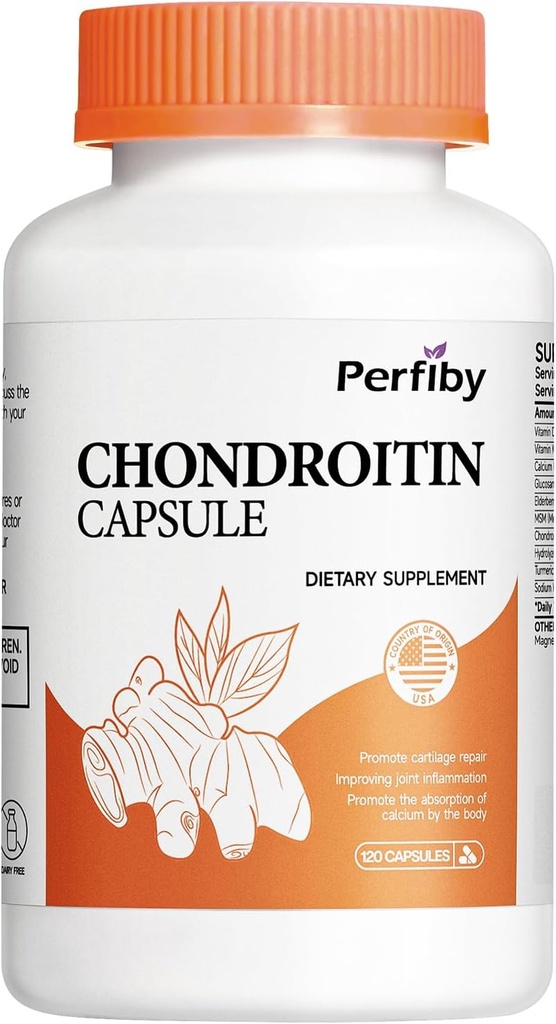 Condroitina de Glucosamina y MSM con Extracto de Elderberry - Soporte Conjunto & Suplemento de Salud Inmune, 120 cápsulas, 60 días de suministro
