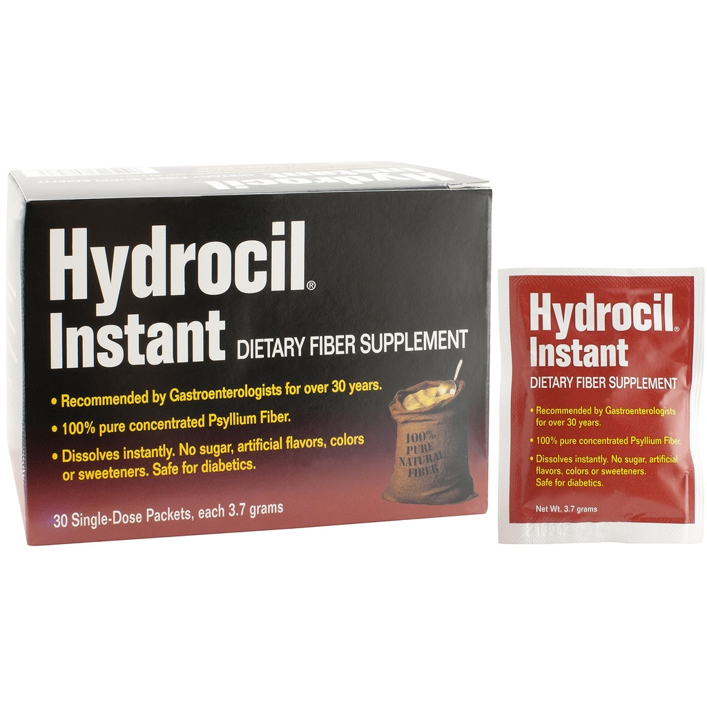 Suplemento dietético de fibra, Psyllium Husk Polvo, 30 paquetes de dosis única
