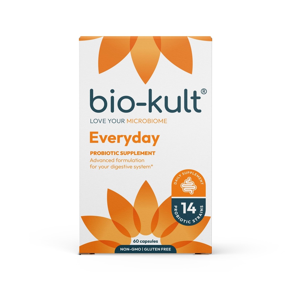 Bio-Kult Gut Health Probiotic Supplement, 14 Strains, Probiotics for Women &amp; Men, Immune Support, Digestive Health, Shelf-Stable, Non-GMO and Gluten-Free, Capsules, 60 Count (Pack of 1)