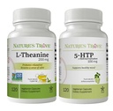 Trove L-Theanine 200mg 120 Vegetarian Capsules & 5-HTP 100mg 120 Vegetarian Capsules - Calm &amp; Healthy Mood Stack