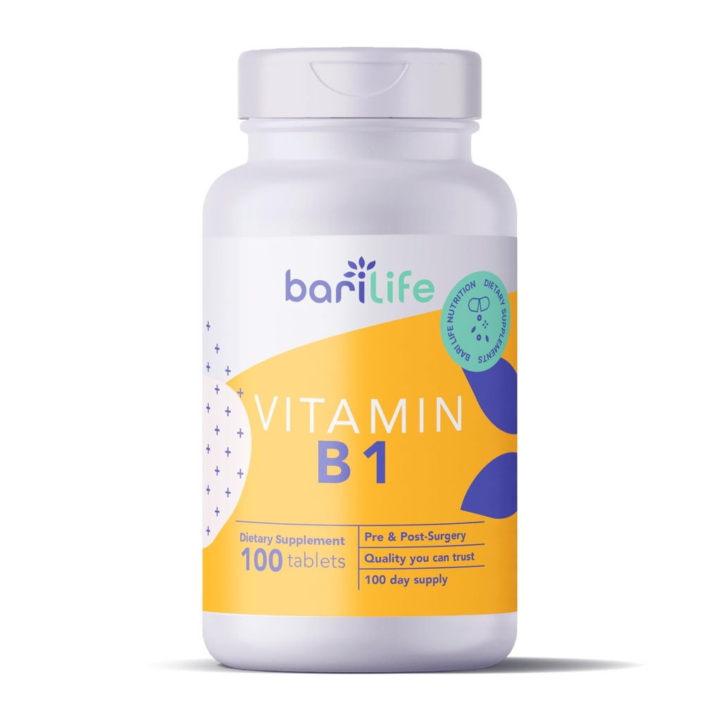 Bari Life Vitamina B1 100mg Tablas, Thiamin, Thiamin, Suplemento dietético (100 Tablas)