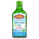 Carlson - Kid's Cod Liver Oil, 550 mg Omega-3s, Plus Vitaminas A y D3, Liquid Fish Oil, Wild Caught Norwegian Arctic Cod, Sustainably Sourced Nordic Fish Oil, Green Apple, 250 mL (8.4 Fl Oz)