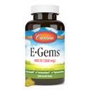 Carlson - E-Gems, 400 UI, salud cardíaca y bienestar óptimo, antioxidante, 200 geles blandos