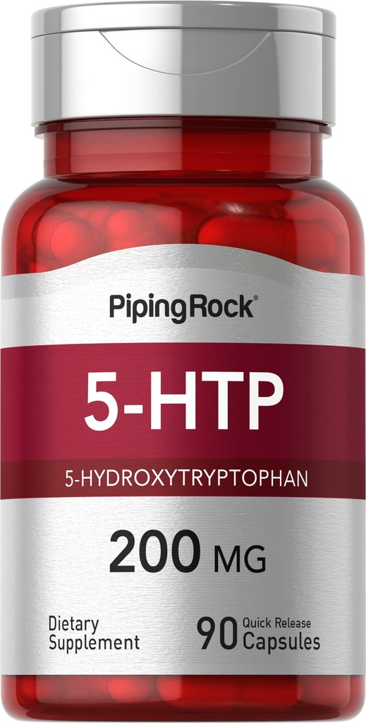 Piping Rock 5-HTP Suplemento TEN 200mg ANTE 90 Capsules TENIDO 5-Hydroxytryptophan ANTE Griffonia Simplicifolia Extracto TEN ANTE NO GMO, Gluten Free