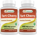 Mejores Naturales Tart Cherry Extracto 1000 mg 120 Capsules (120 Cuenta (Pack de 2))
