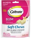 Caltrato 600+D3, Calcio y Vitamina D3 Suplemento de cerdas blandas, 600 mg (Vanilla Crème Flavor, 60 Cuenta)