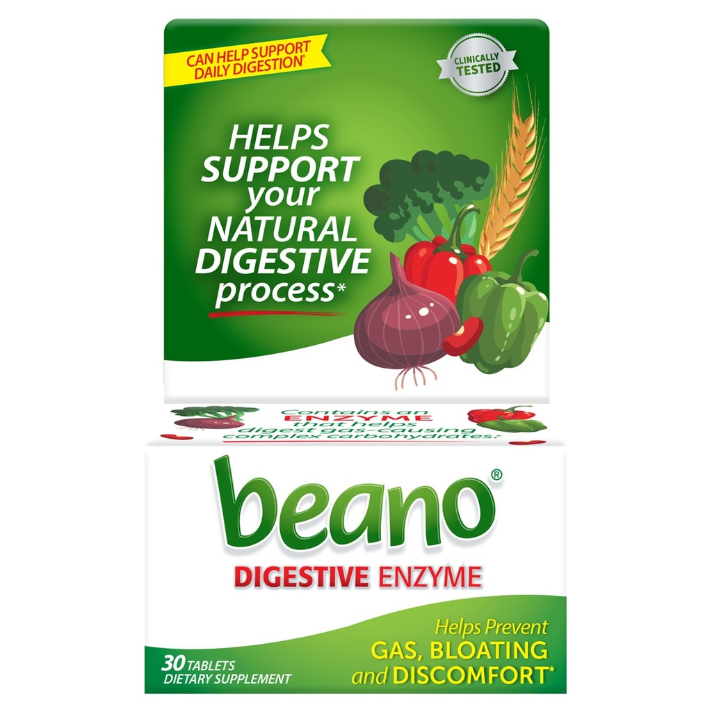 Beano Food Enzyme Suplemento dietético, 30 Tabletas (Pack of 1)