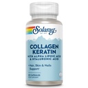 Keratina de Collagen SOLARAY con ácido lipoico alfa y ácido hialurónico - Píldoras de colágeno tipo I, II y III - Cabello, piel, uñas y soporte de salud conjunto - 30 piezas, 60 cápsulas