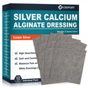 Ag Silver Calcium Alginate Wound Dressing Pads 3' x 3''' (Pack of 10), Soft Highly Absorbent Silver Wound Dressing, Non-Adhesive Dressing for Wound Care, Painless Removal Gauze Pads for Wounds