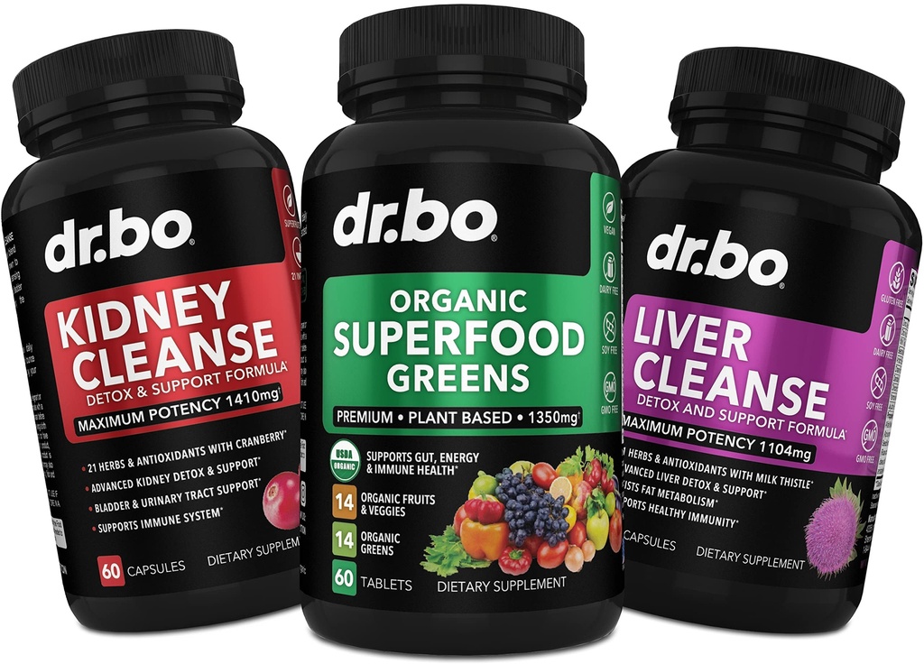 Ecológico Superfood Greens &amp; Fruit Supplement - Liver Kidney Cleanse Detox Support Supplement - Green Veggie Powder Blend Vegetable Foods &amp; Help Repair Kidneys, Bladder Control & Urinary Tract Health