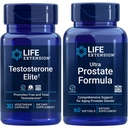 Extensión de la vida Testosterona Elite, 30 cápsulas vegetarianas ← Fórmula Ultra Prostat, 60 softgels ← Prostat saludable, Apoyo a la producción de testosterona, Suplementos para hombres