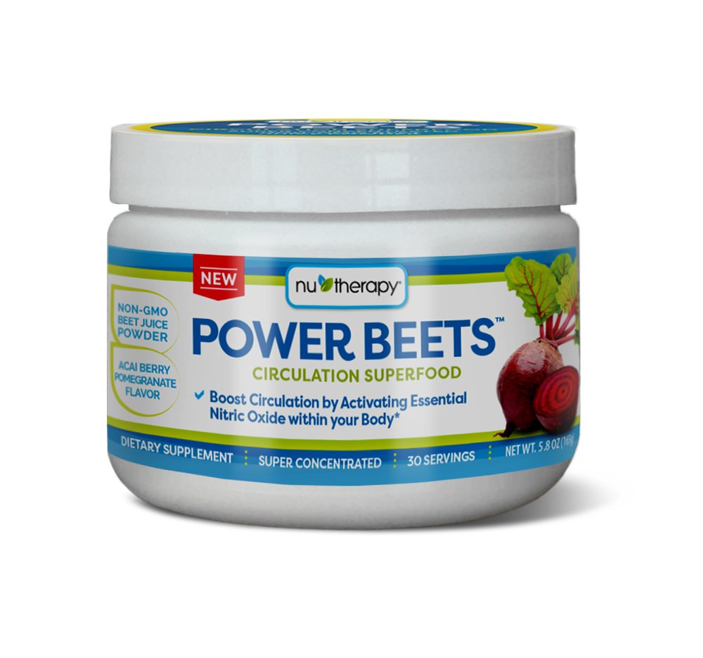 Nu-Terapia Beets de poder - Supercomunicación concentrada - Suplemento dietético – Sabor de granada de acaí delicioso – Powder de jugo de remo no transgénico - 30 Servimientos, rojo, 5.8 onza (Pack de 1)