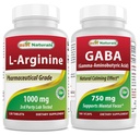 Mejores Naturales L-Arginina 1000 mg &amp; Suplemento GABA 750 mg