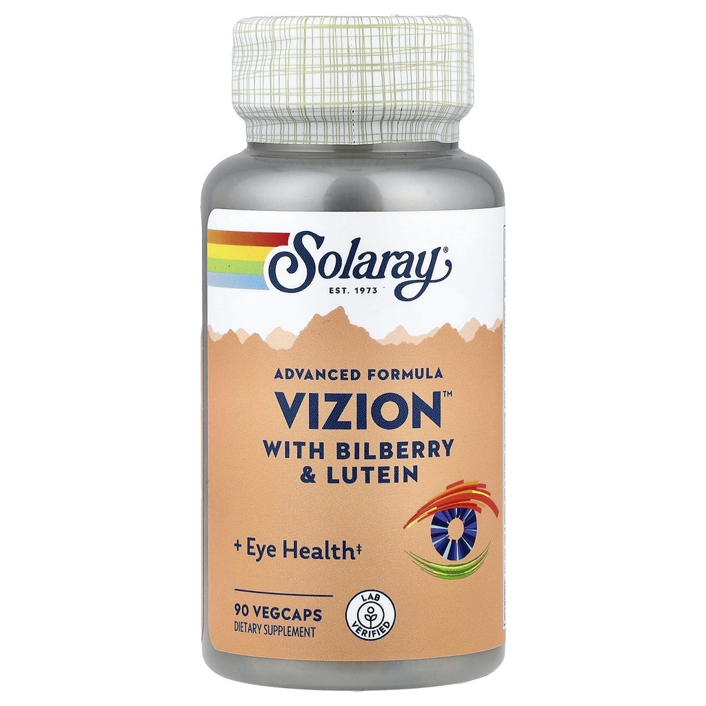 SOLARAY Vizion, Veg Cap (Btl-Plastic) 42mg tención 90ct