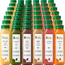 7 Day Protein Juice Cleanse by Raw Fountain, All Natural Raw Detox Cleanse, Cold Pressed Fruits, Vegetables, Vainilla y Chocolate Flavor, Tasty and Energizing, 42 Bottles 12oz, 3 Ginger Shots