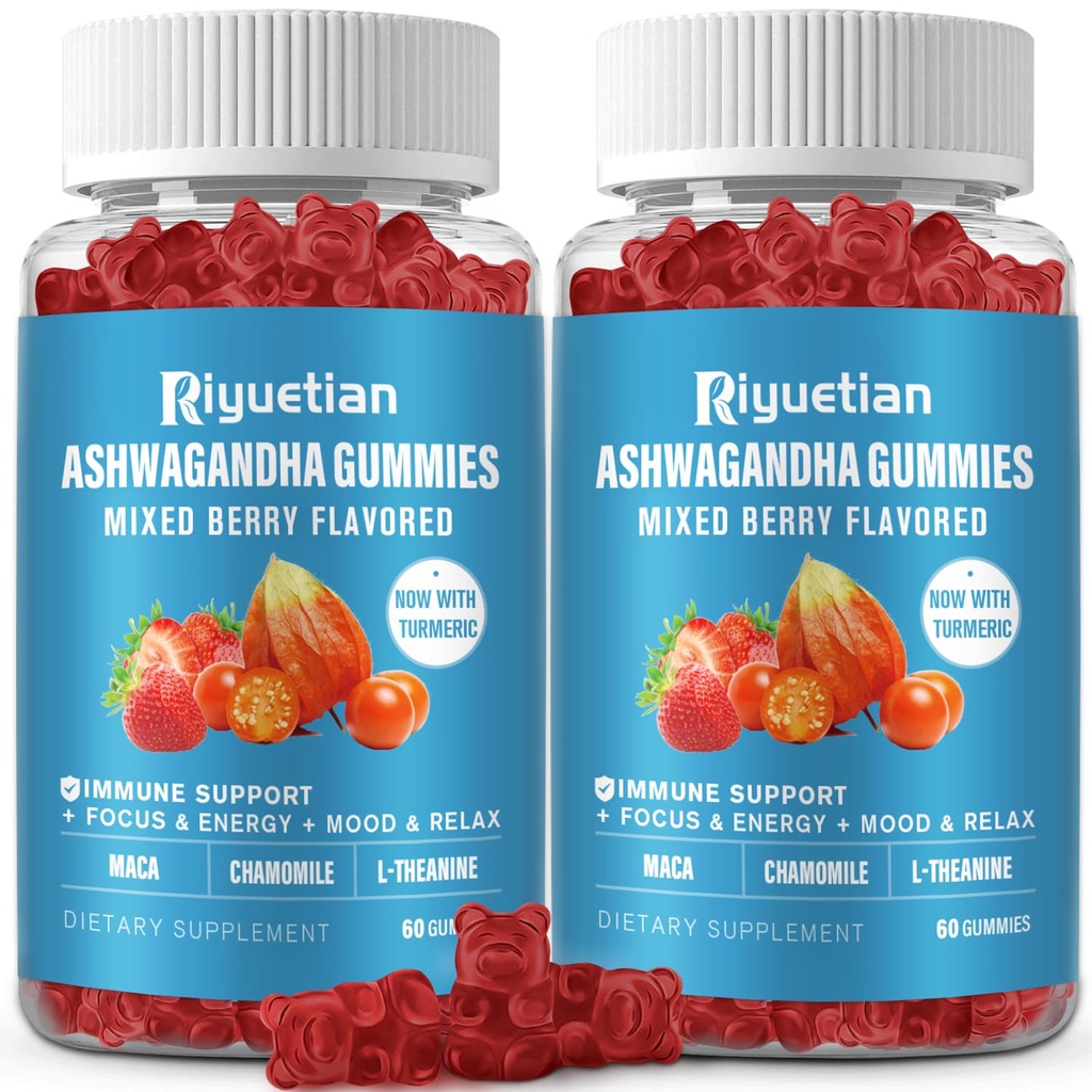 Ashwagandha Gummies for Women &amp; Men - Immune Support " Strengthening Energy - Ashwagandha Supplements for Men " Women - Natural Strawberry Flavor (120 Conde)