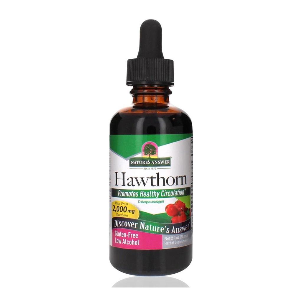 Respuesta de la naturaleza Ecológico Hawthorn Extract 2 Oz - Bajo alcohol, Gluten Free " Kosher - Heart Support - Ideal para Hawthorn Berry Tea