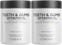 Código de dientes " Gums Vitaminas + Probióticos Orales Suplemento de la Boca - Calcio Alimentario completo, Collagen, Potasio, Vitamina C, D3, K2, Zinc – Cuidado Oral " Suplementos multivitamina dental - 2 Pack
