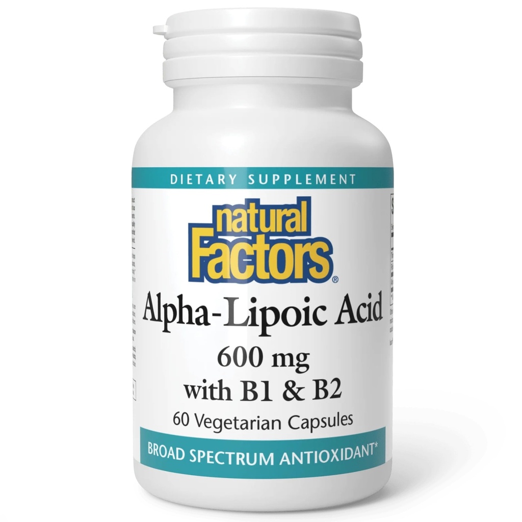 Factores naturales Ácido alfa-Lipoico + B 600 mg, 60 cápsulas