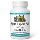 Factores naturales Ácido alfa-Lipoico + B 600 mg, 60 cápsulas