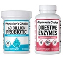 CHOICE de Physician - Optimal Gut Health Bundle: 60 Billion Probiotics + Enzymes Digestivos para Confort Digestivo y Soporte Inmunitario