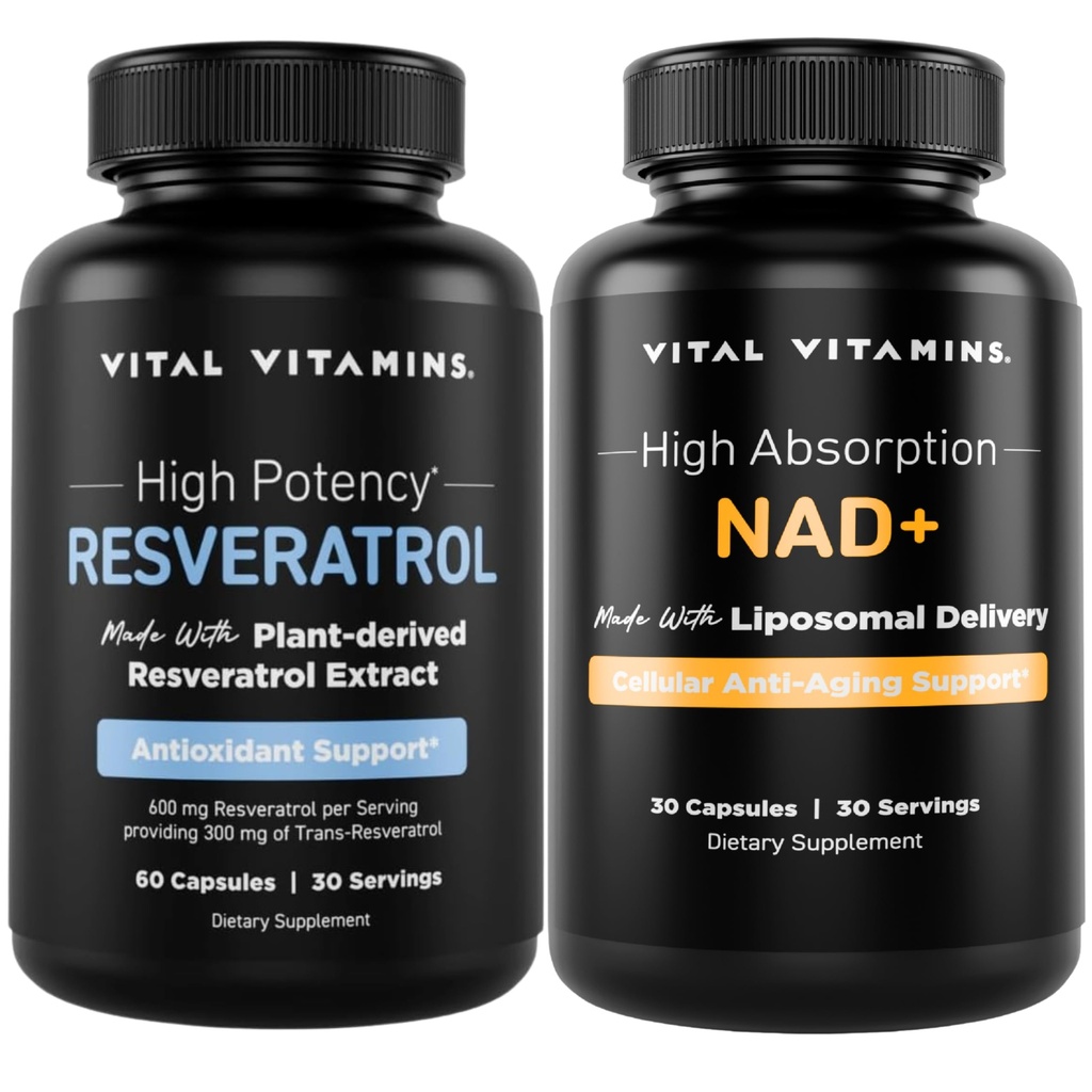 Vitaminas vitales cápsulas de resveratrol + NAD+ Suplemento