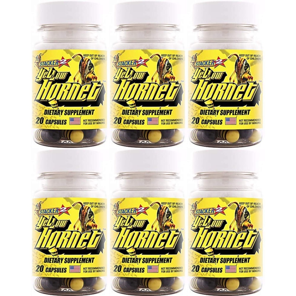 Hornet amarillo Herbal Suplemento dietético 20ct (Lote de 6 X) = 120 cápsulas