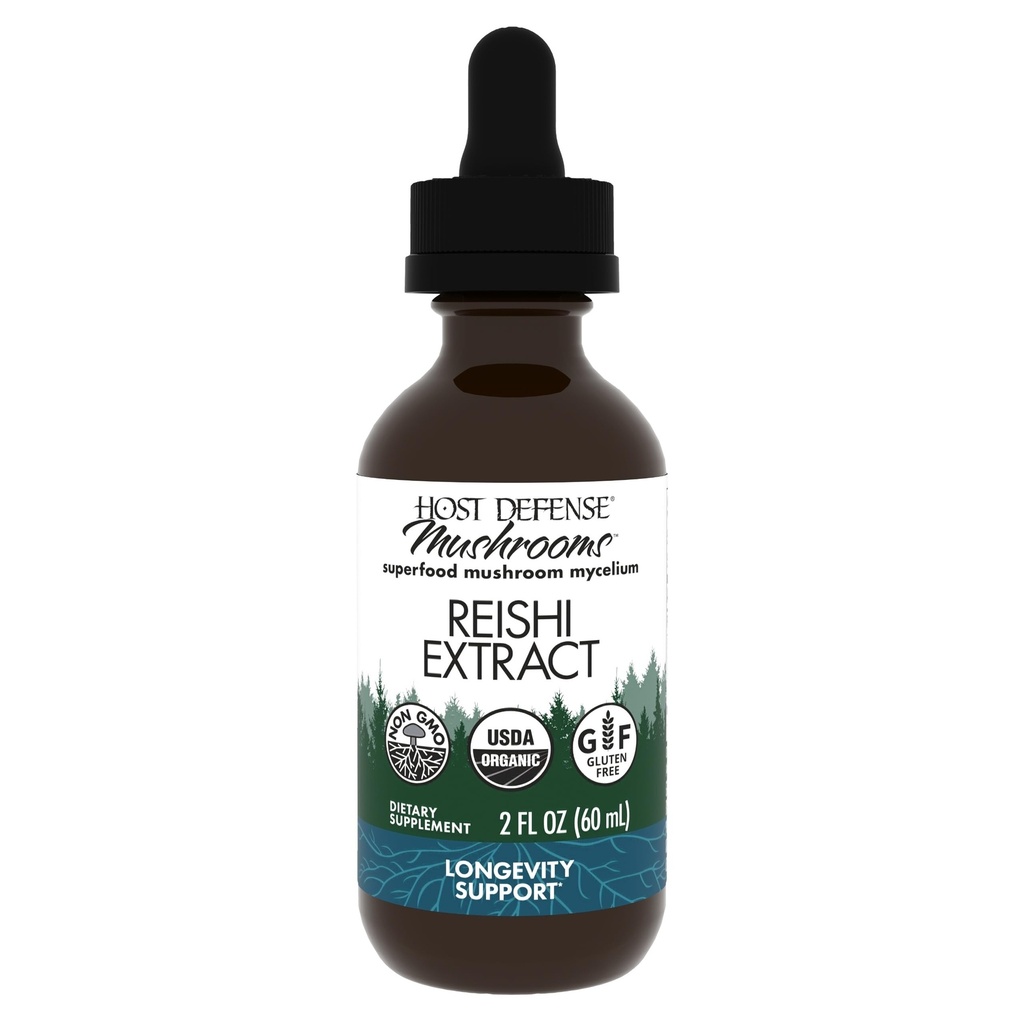 Extracto de Reishi de Defensa Anfitriona - Suplemento de Apoyo a la Salud Inmunitaria - Suplemento de Mushroom de Apoyo a la Energía " Vitalidad - Suplemento de Reishi de Ayuda Well-Being general - 2 fl oz (60 Serviciones)*