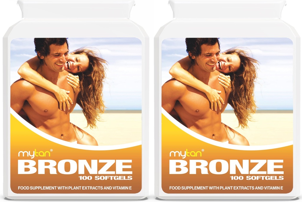 Bronce Tanning Pills Twin Pack ← Sun Tan Suplemento  Astaxanthin Lutein Lycopene  14-Week Season Supply