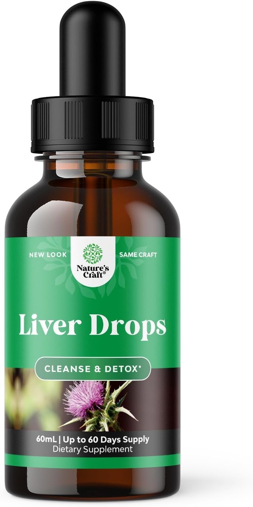 Soporte para el hígado Estatión de leche - Milk Thistle Liquid Herbal Suplemento con Astragalus Root para la limpieza y reparación del hígado - Liver Cleanse Detox gotas con Shiitake Maitake y Cordyceps