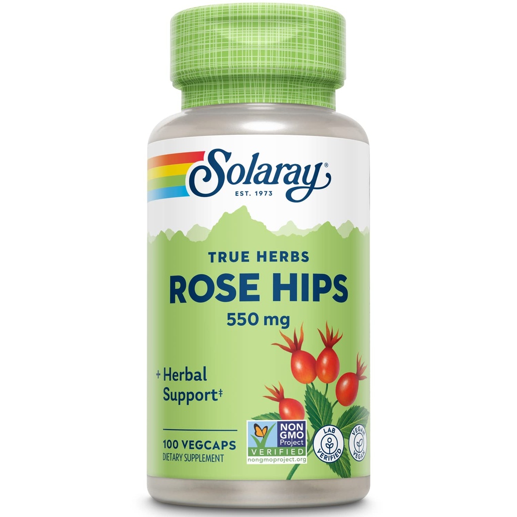 SOLARAY Rose HIPS Fruit 550mg ← Esquí saludable, articulaciones &amp; funciones inmunitarias Apoyo  Fuente de Vitamina C &amp; Bioflavonoids