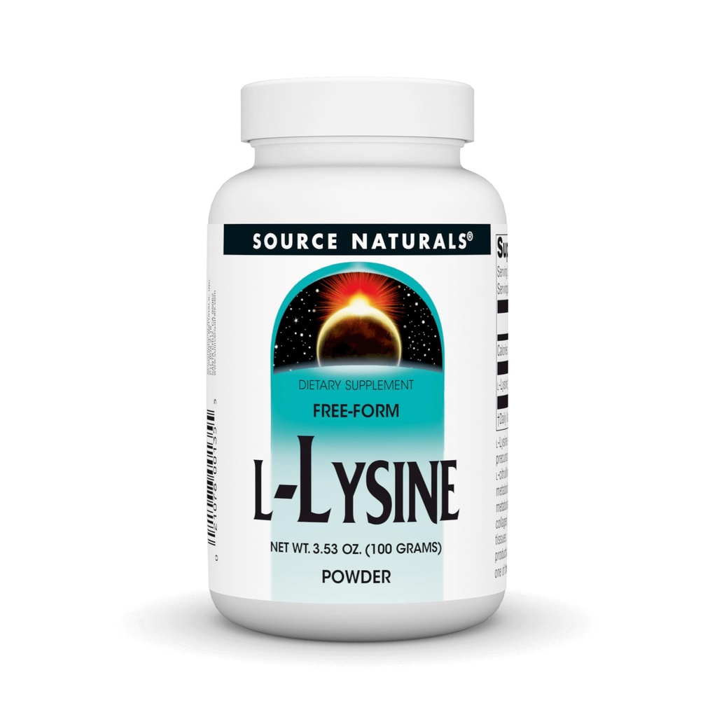 Fuente Naturales L-Lysine Free Form Powder -Amino Acid Supplement Supports Energy Formation & Collagen* - 100 Grams