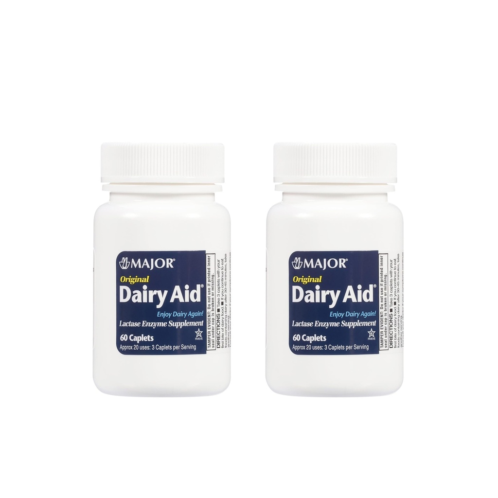Dairy Aid Lactase Enzyme Caplets Genérico para Lactaid Original 120 Ea.