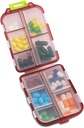 10 Caja de Organizador de Píldoras de Compartimiento, Recordatorio de Caja de Píldora de Medicamentos diarios de viaje, pequeño tamaño Contenedor de dispensador semanal de Viatamin para Medicación, Suplemento, Aceite de Cod Liver, Cápsulas, Tabla de Calcio