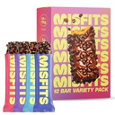 Misfits Protein Bares - High Protein Candy Bars TEN Gluten Free Plant Based, Low Sugar & Carb, High Fiber Snacks ANTE Variety Pack of 12 (4 Flavors)