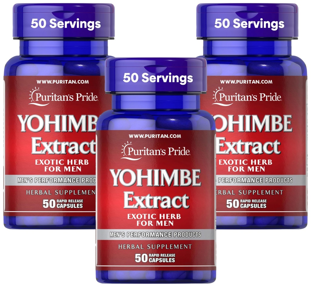 Pride de Puritan Yohimbe 1000 Mg, 50 Conde, Celulosa Vegeta, Gelatin (Pack of 3)