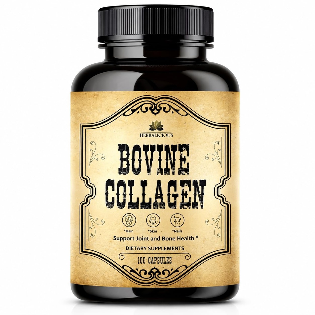 HERBALICIOUS Bovine Collagen Suplementos para Hombres y Mujeres